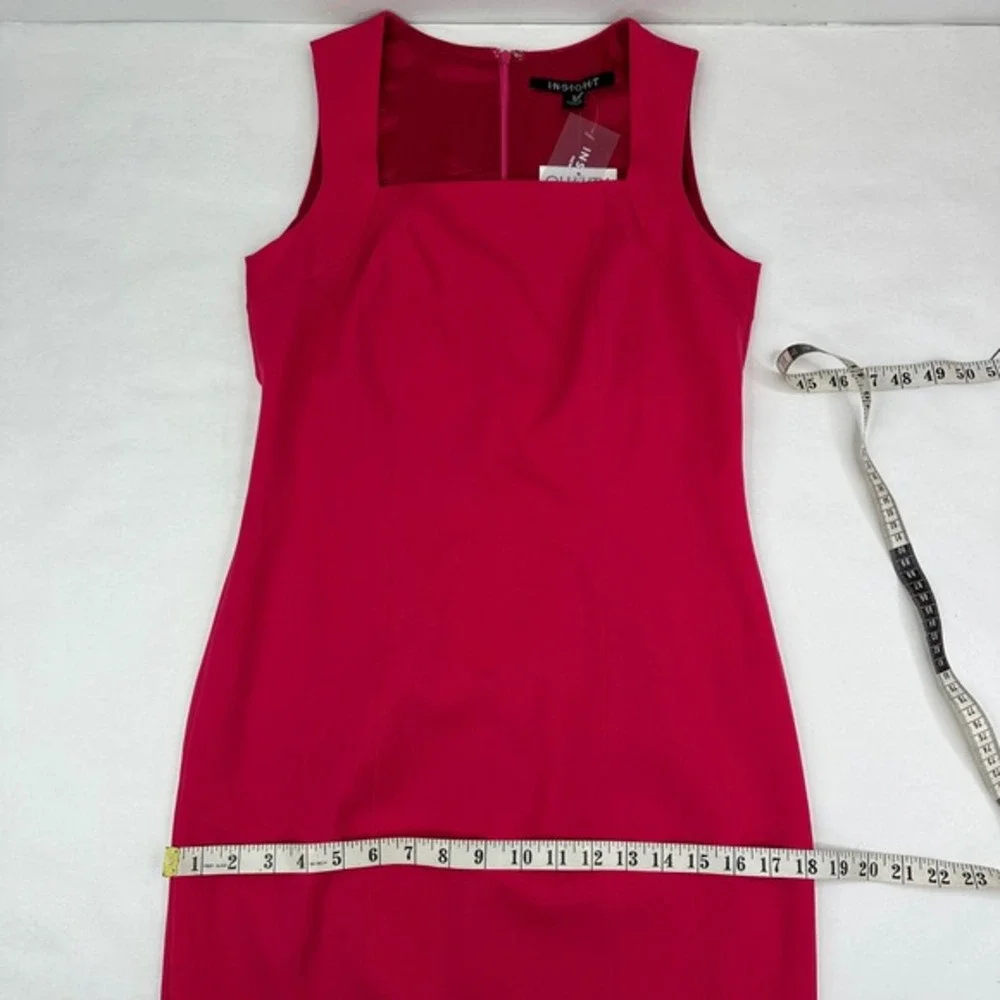 Insight New York Womens Fuchsia Pink Square Neck Sheath‎ Dress PR D15703H NWT 2